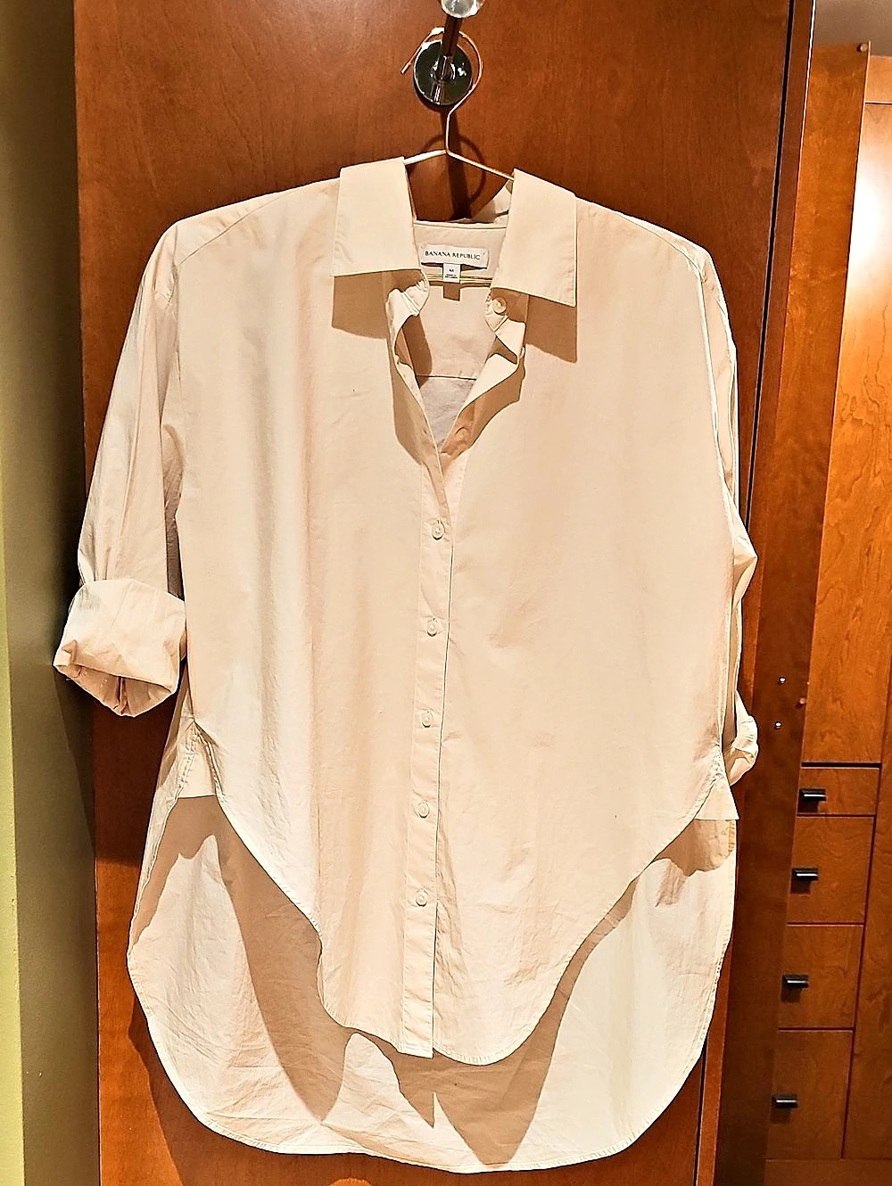 Banana Republic Cream Button-Down Shirt